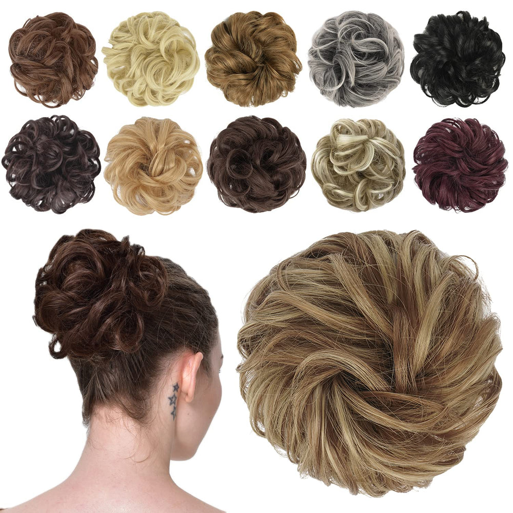 FESHFEN messy bun hair piece close-up texture for natural volume.