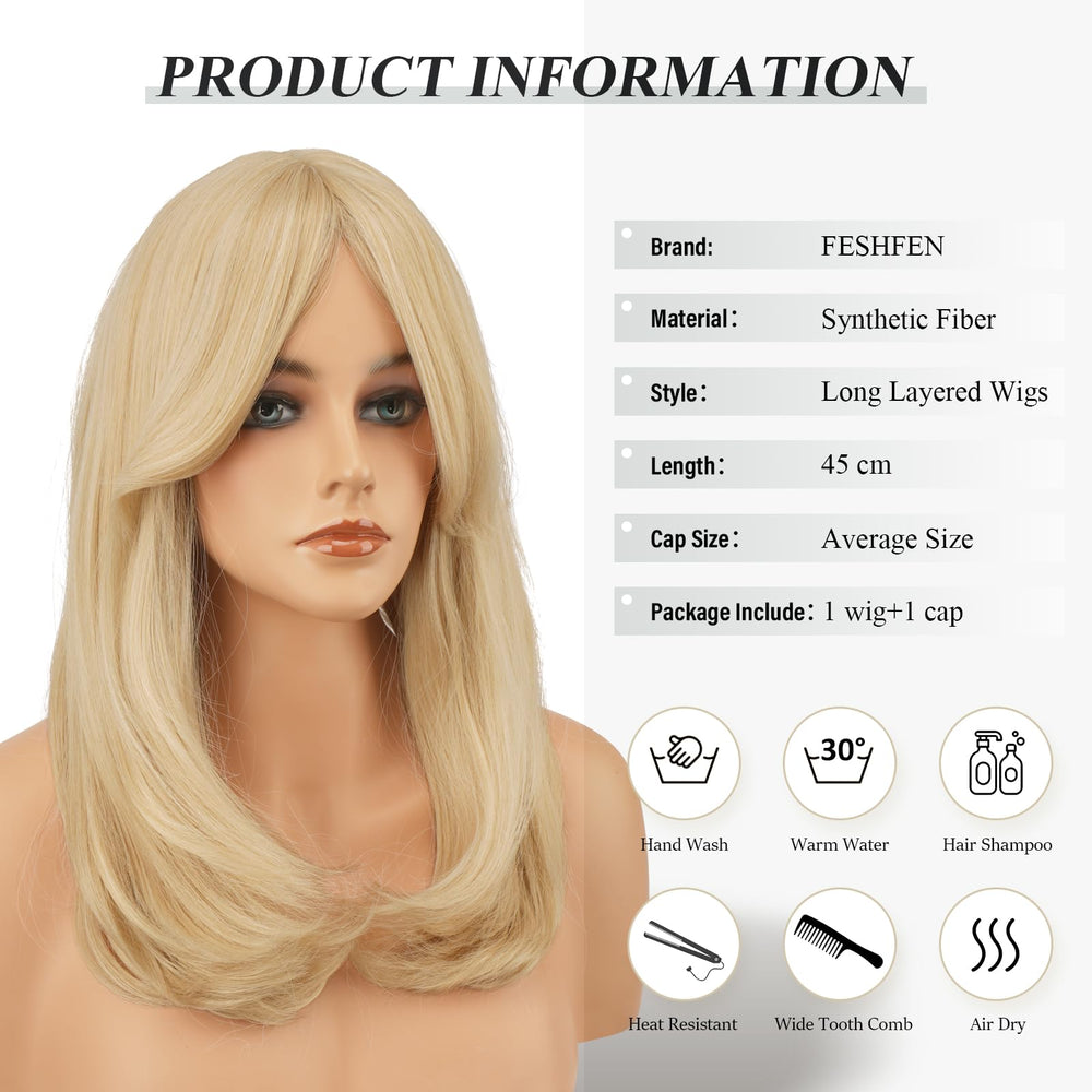 FESHFEN versatile style wig suits daily errands and special events.