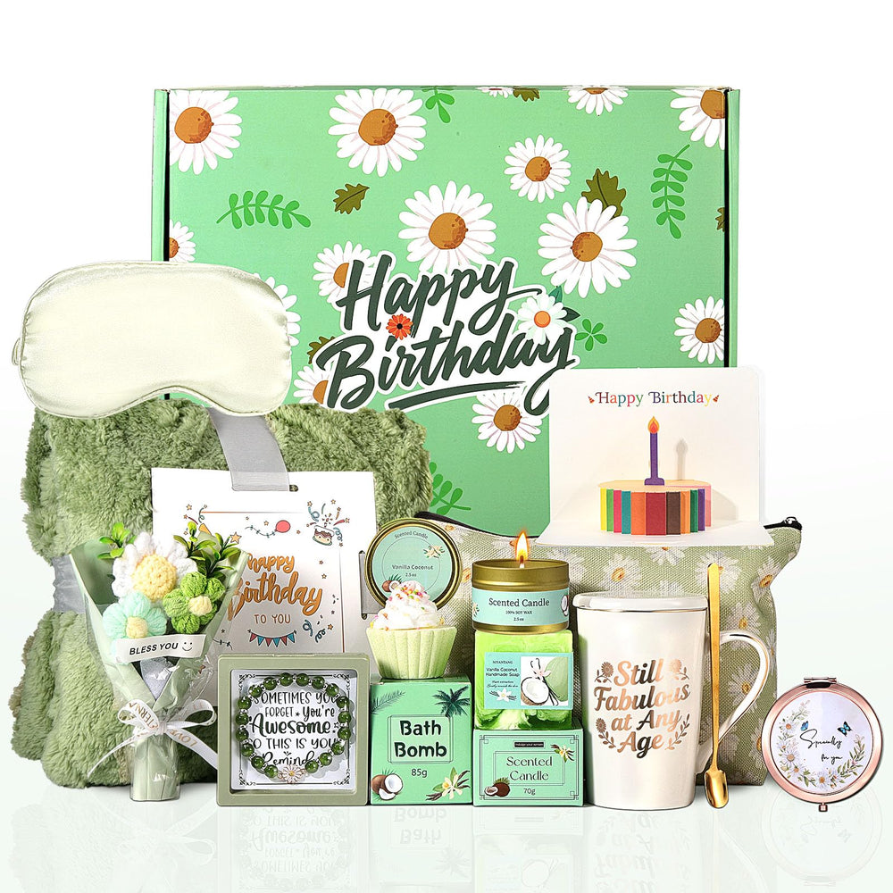 Fesveoke Daisy Theme Gift Basket Open Box for celebratory gifting and delight.