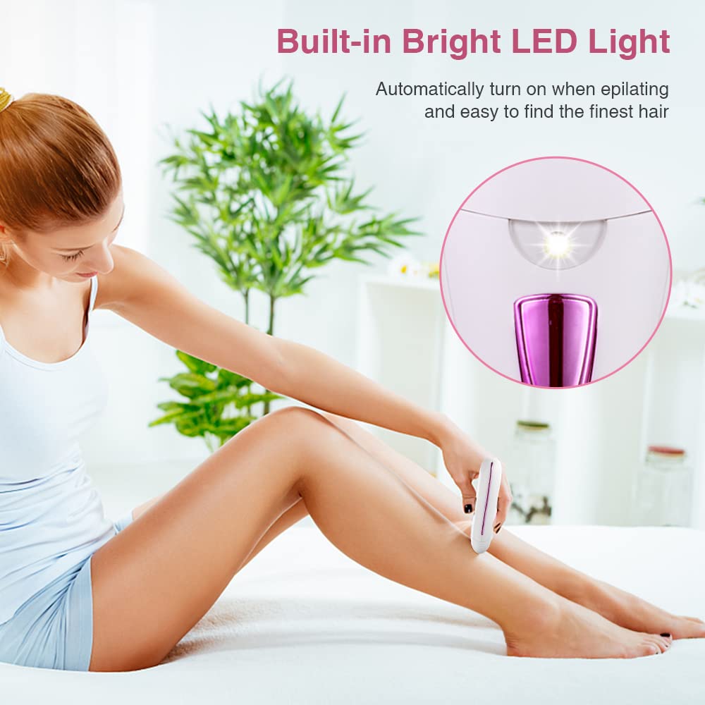 Fetetieau epilator LED light reveals finest hairs for thorough removal.
