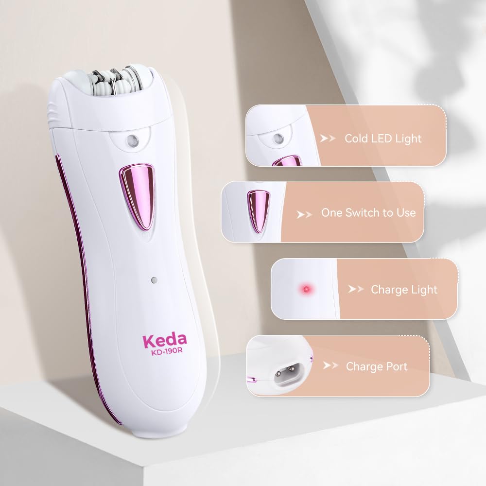 Fetetieau epilator rechargeable power ensures cordless operation on demand.