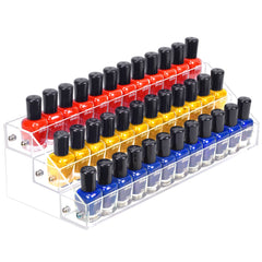 FFowcye 3-tier nail polish organizer front view shows compact, clear display for polishes