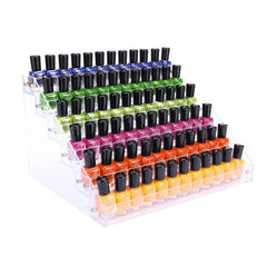 FFowcye acrylic nail polish organizer rack displays 72 bottles for organized vanity storage