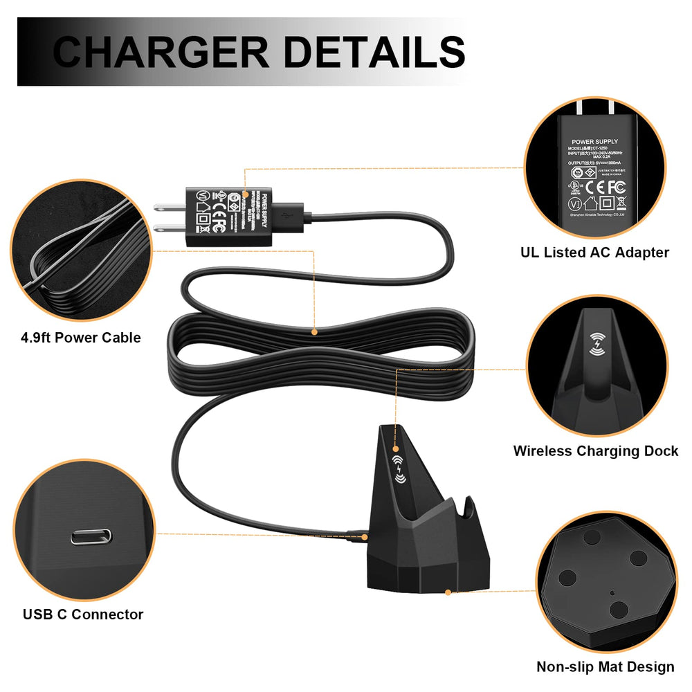 FGIEU charging dock in robust ABS/PC construction supports durable daily use.