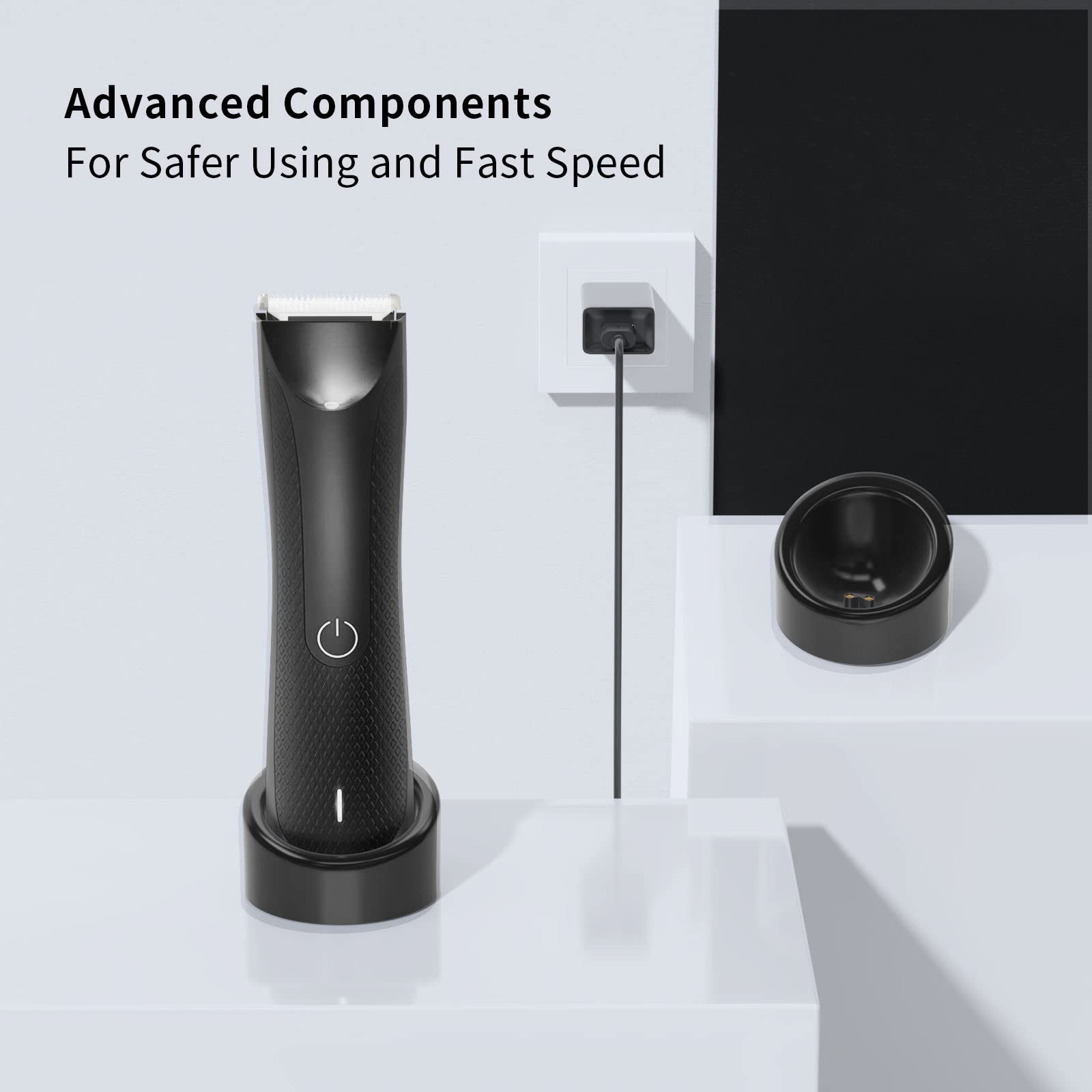 FGIEU Manscaped Dock side panel shows compact design for space-saving grooming.