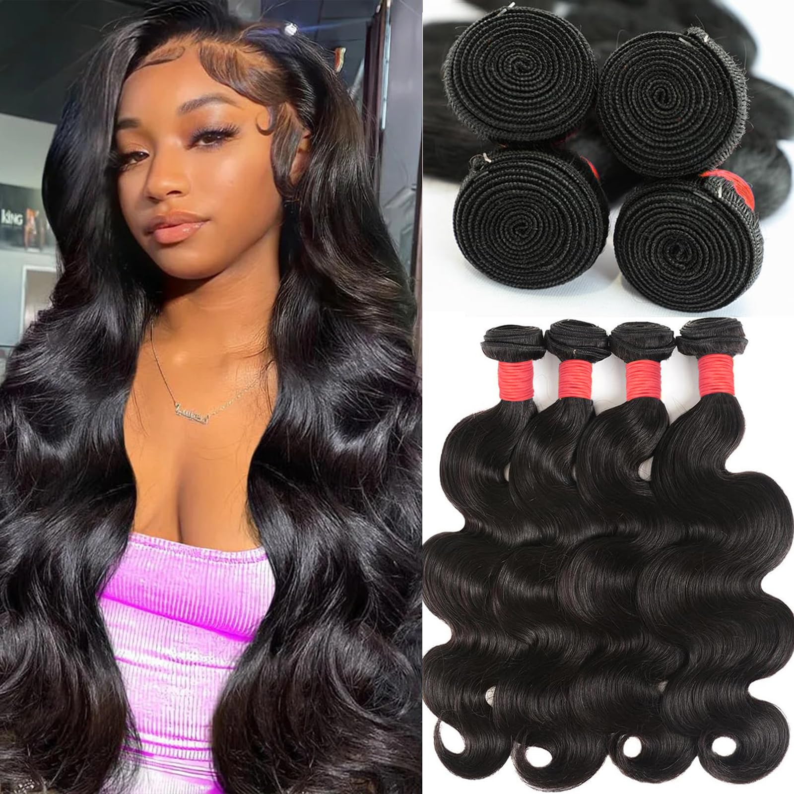 FHGD Body Wave Bundles 18-inch closeup shows natural texture for seamless blends.