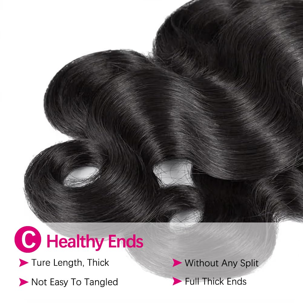 FHGD Body Wave Bundles 24-inch full-head view offers voluminous styling possibilities.