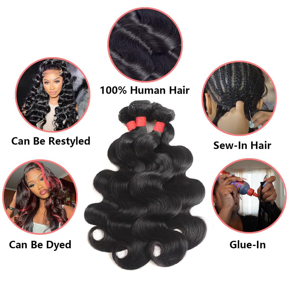 FHGD Body Wave Bundles unprocessed Brazilian Virgin hair provides authentic texture.