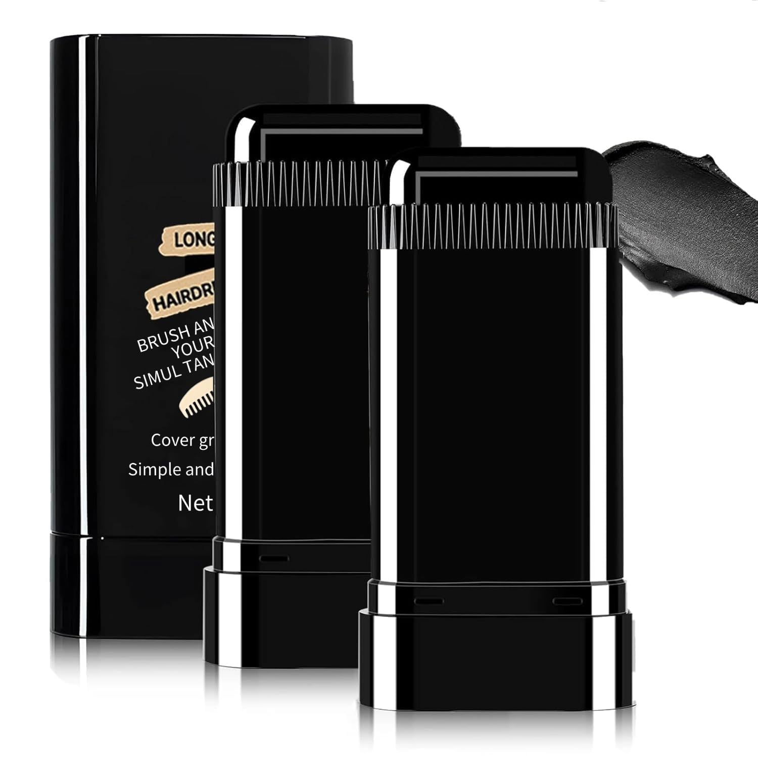 FHH Safe Comb Hair Dye Stick demonstrates 2-in-1 application for quick root color.