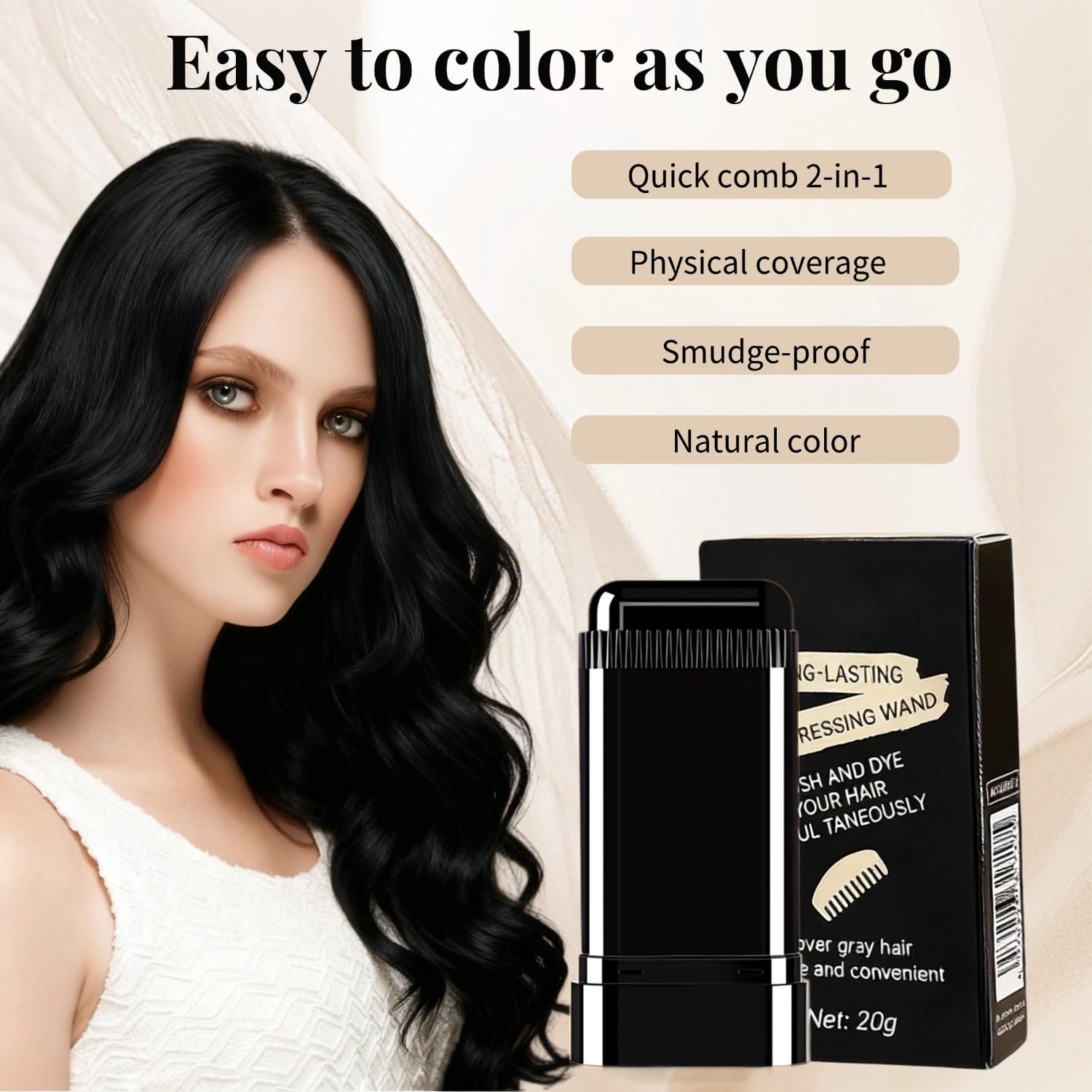 FHH Simple-use hair color comb with easy steps for quick dyeing.