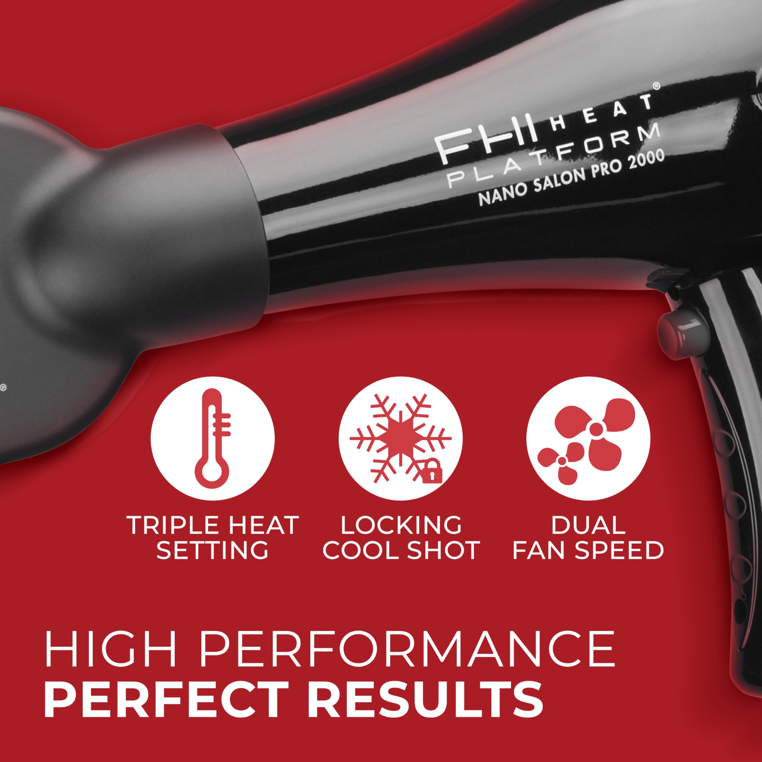 FHI Heat Platform Nano Power 2000 dryer side profile highlights balanced airflow.