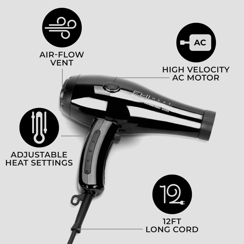 FHI Heat dryer interior shows tourmaline ceramic technology for even drying.