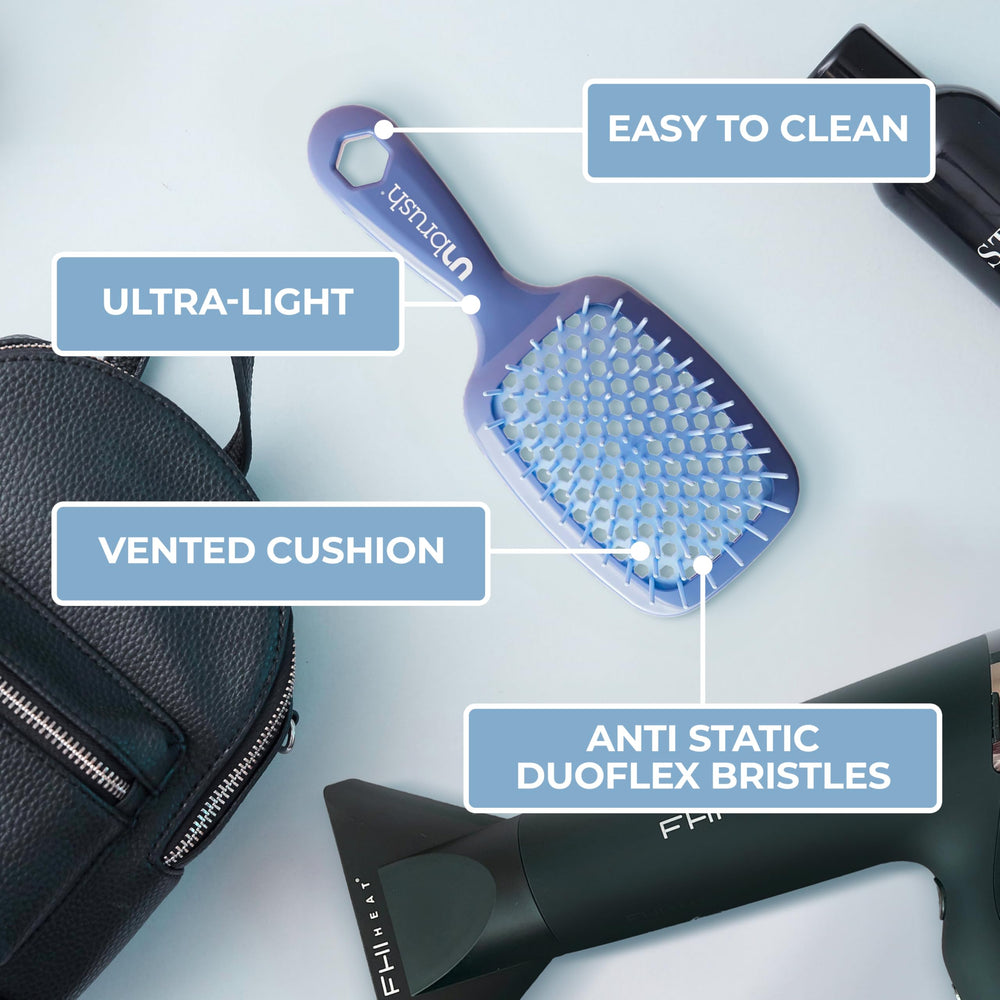 Ultra-light 1.5 oz UNbrush handle enhances comfort and control