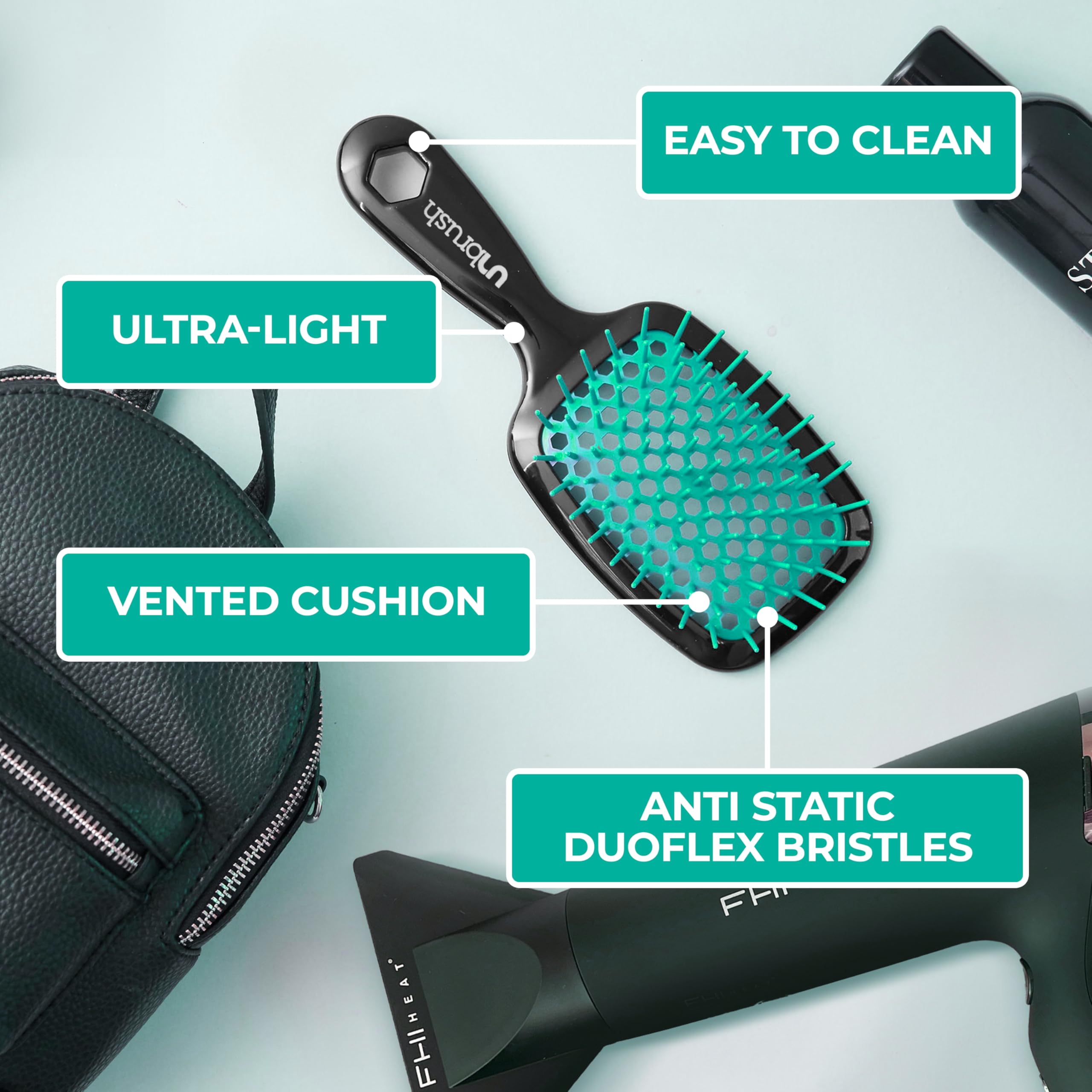FHI Heat UNbrush backless cushion visible for easy cleaning.