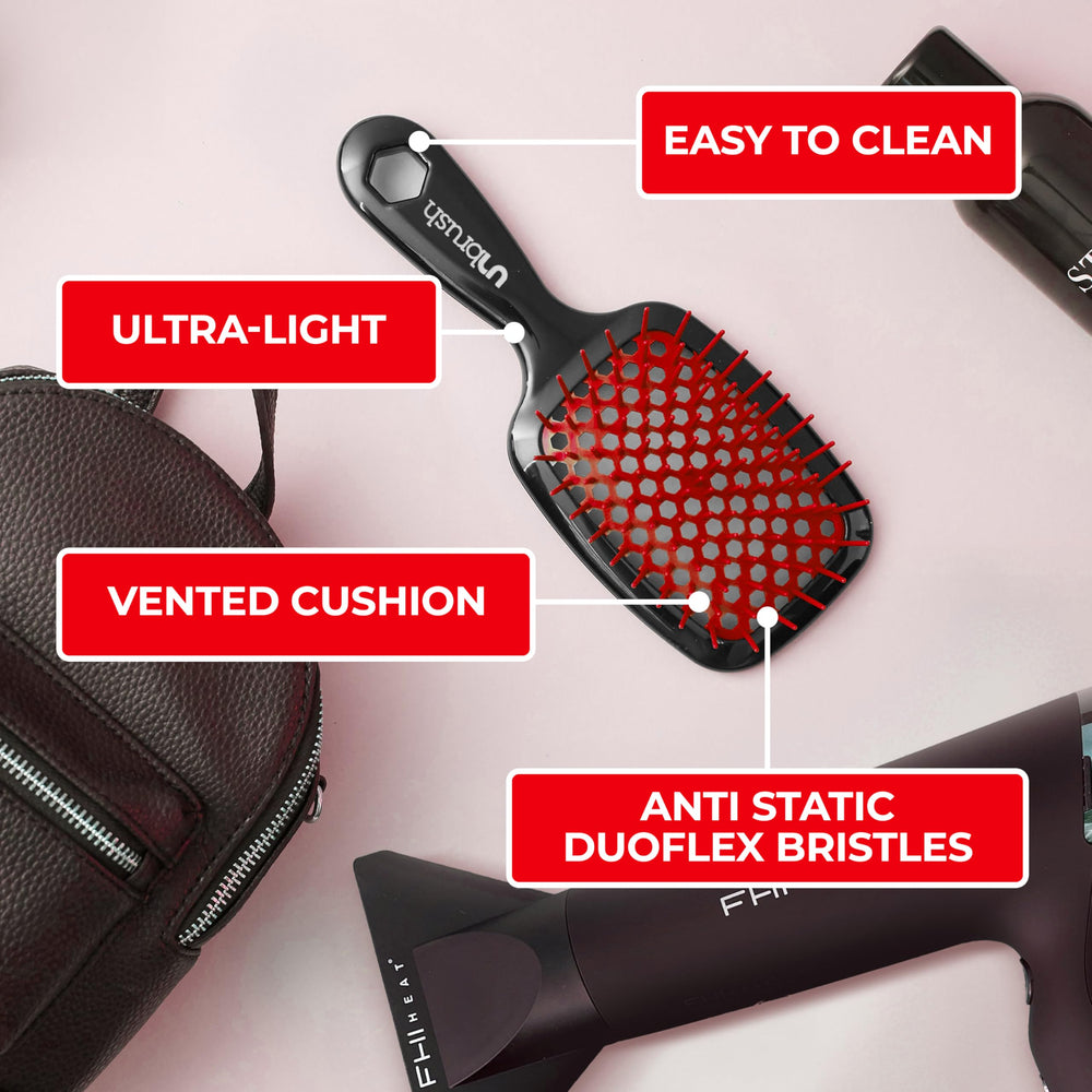 FHI Heat UNbrush backless vented cushion speeds drying and reduces styling time.