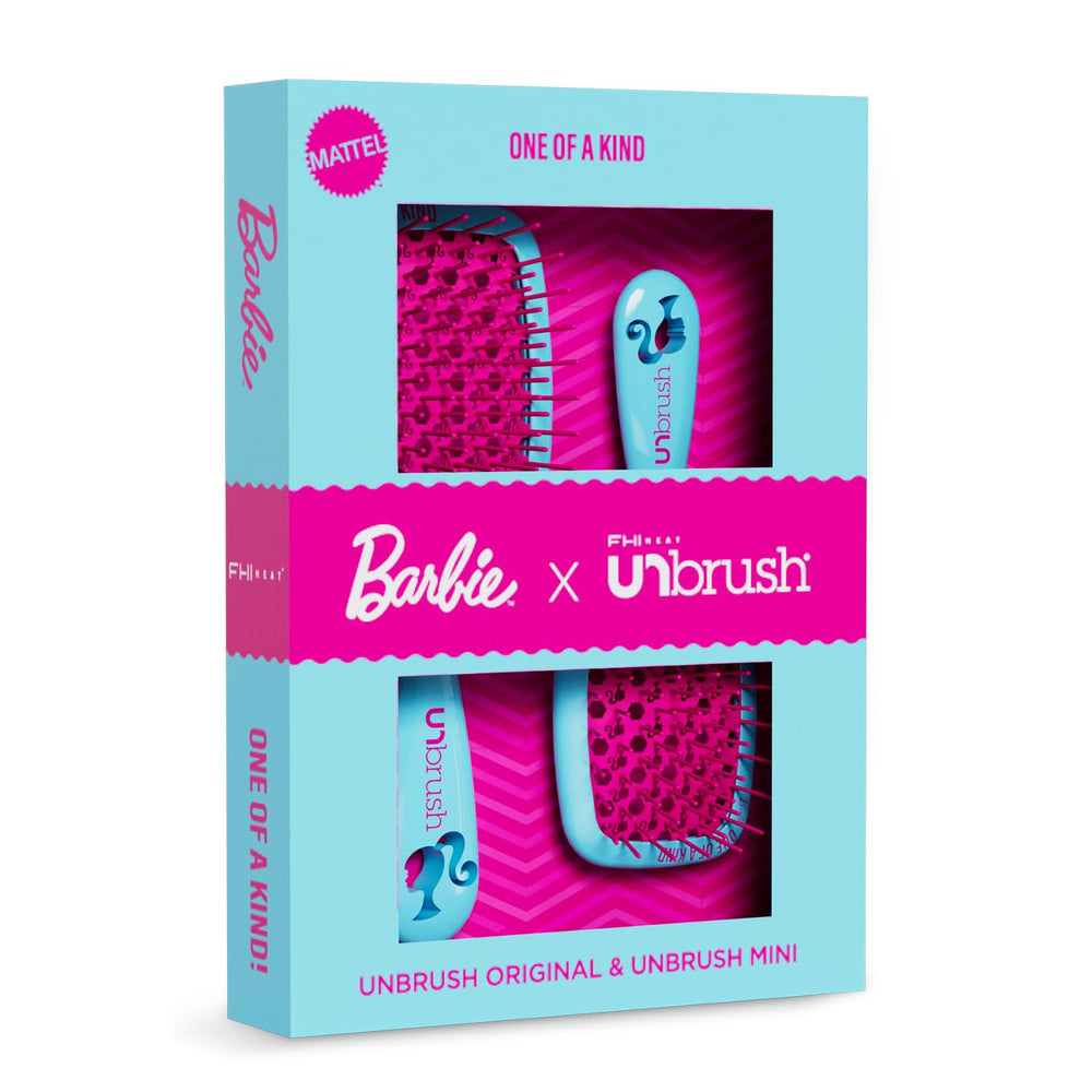 Barbie UNbrush Mini Brush features 47 long bristles for fast detangling and smoothing.