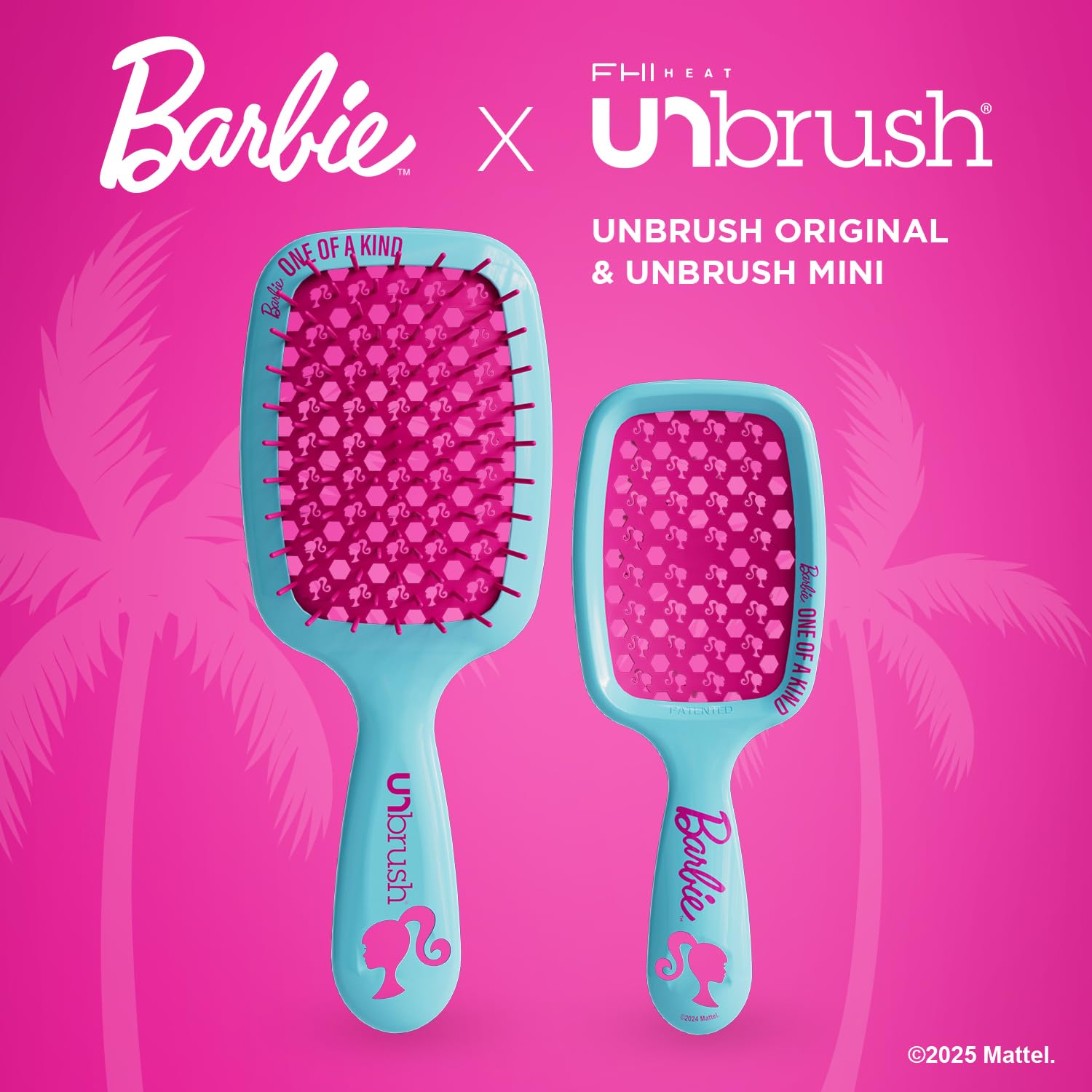 Wet and dry hair compatible Barbie UNbrush Original brushes for versatile styling.