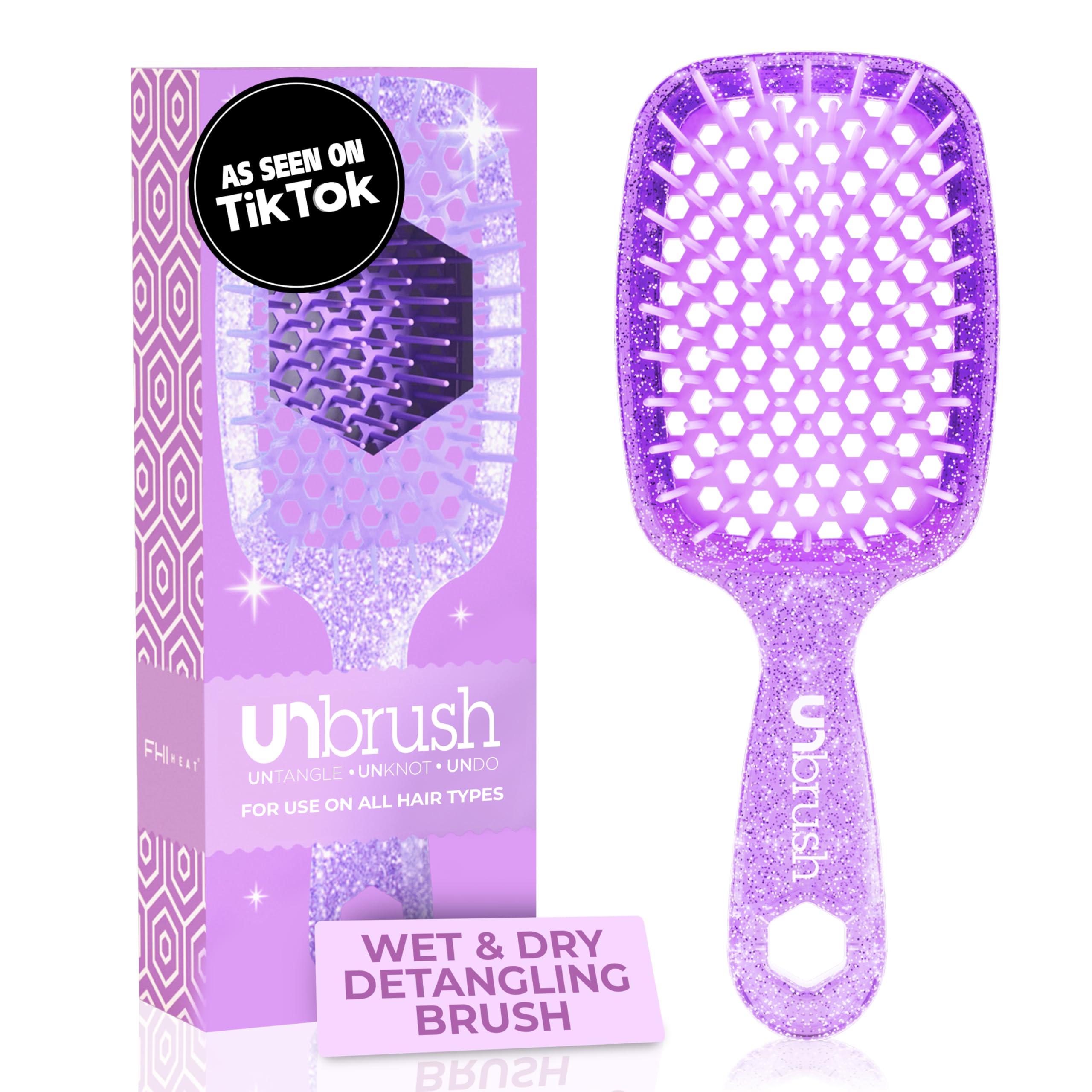 FHI Heat UNbrush bristles close-up — DuoFlex anti-static action for gentler detangling