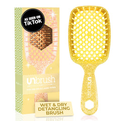 FHI Heat UNbrush bristles closeup highlights dual-length bristles for gentle detangling.