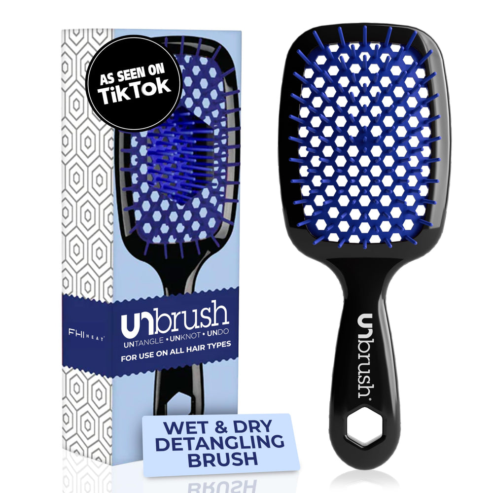 FHI Heat UNbrush bristles closeup showing anti-static detangling for less breakage