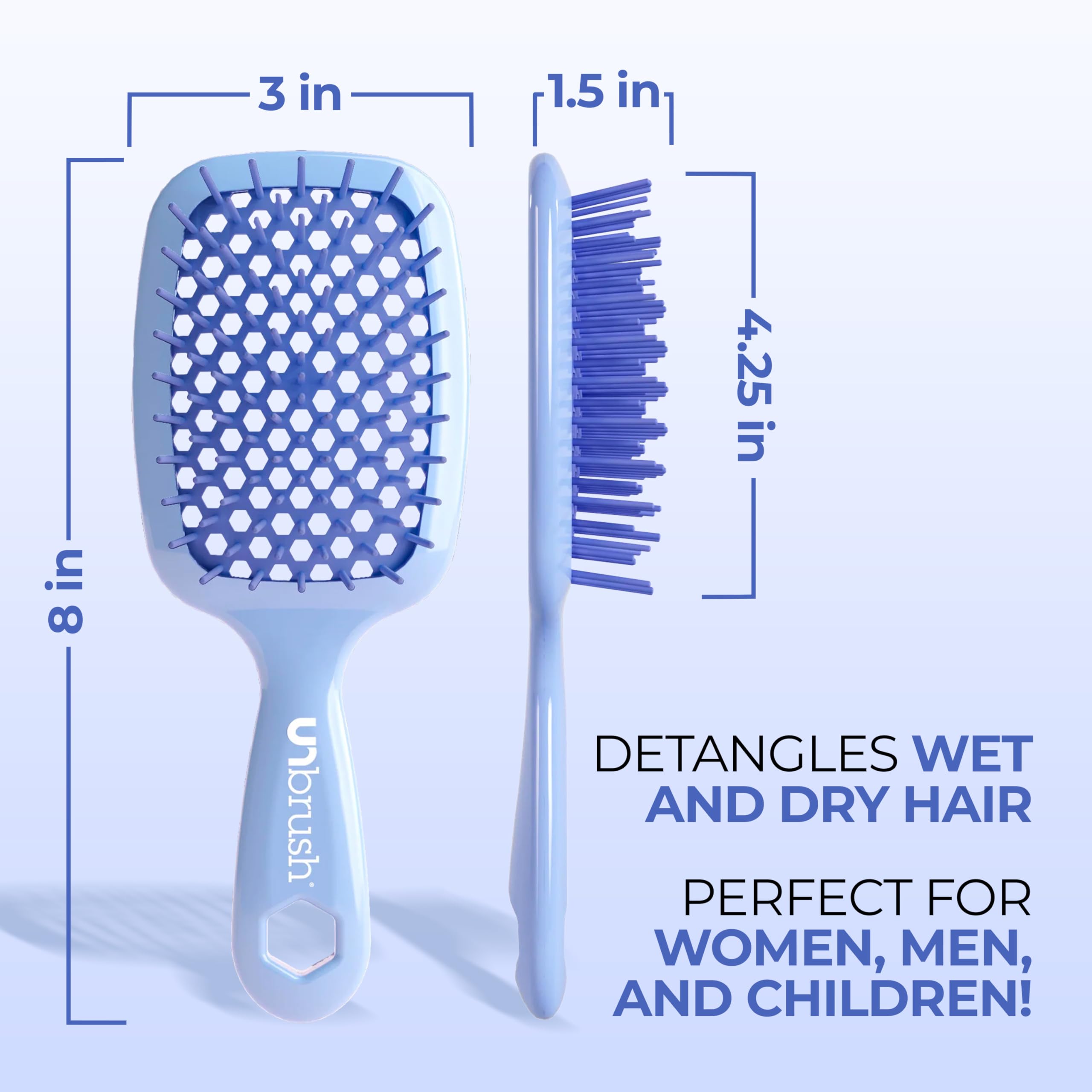 FHI Heat UNbrush curly thick hair detangling shows gentle release of tangles.
