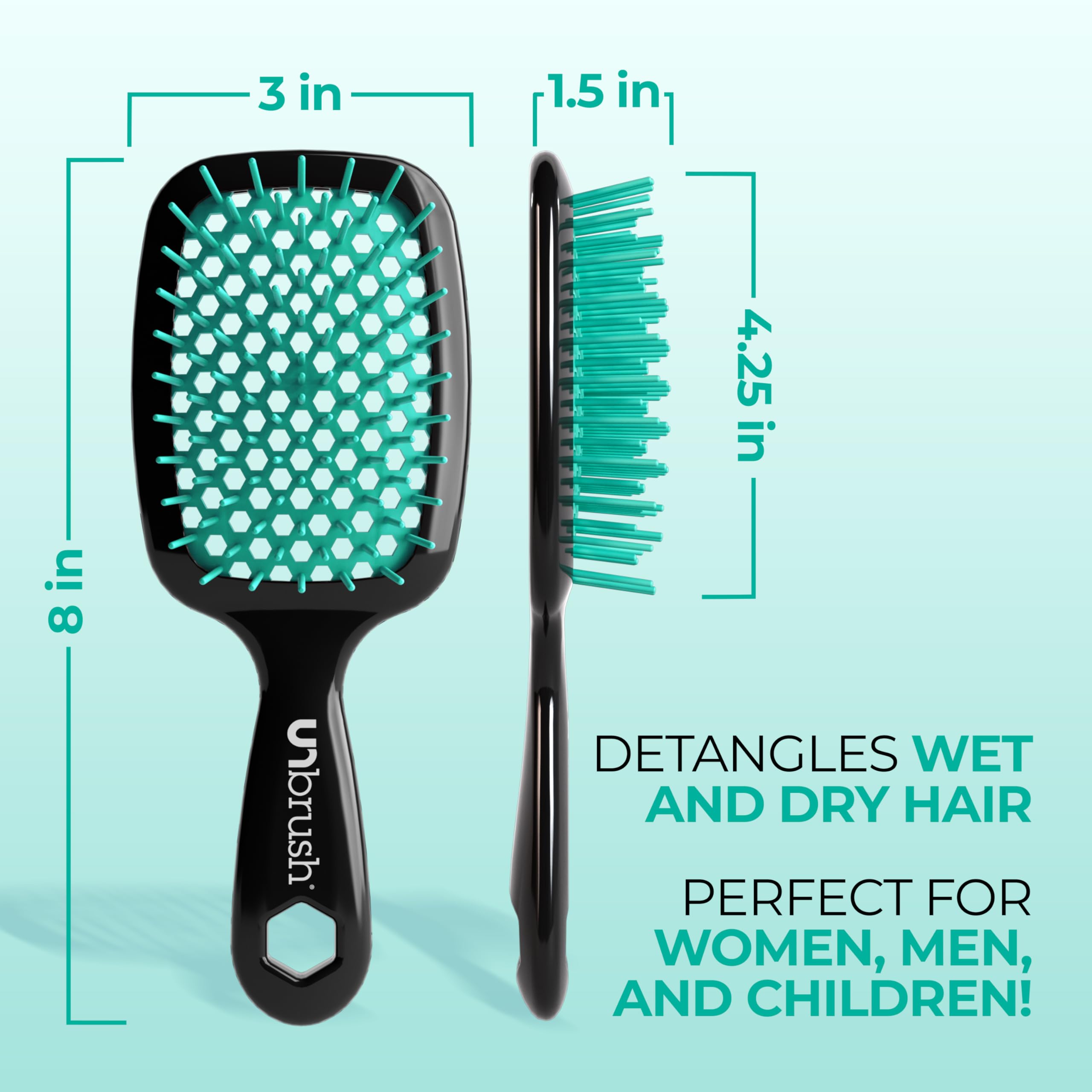 FHI Heat UNbrush detangles thick or curly hair with minimal breakage.