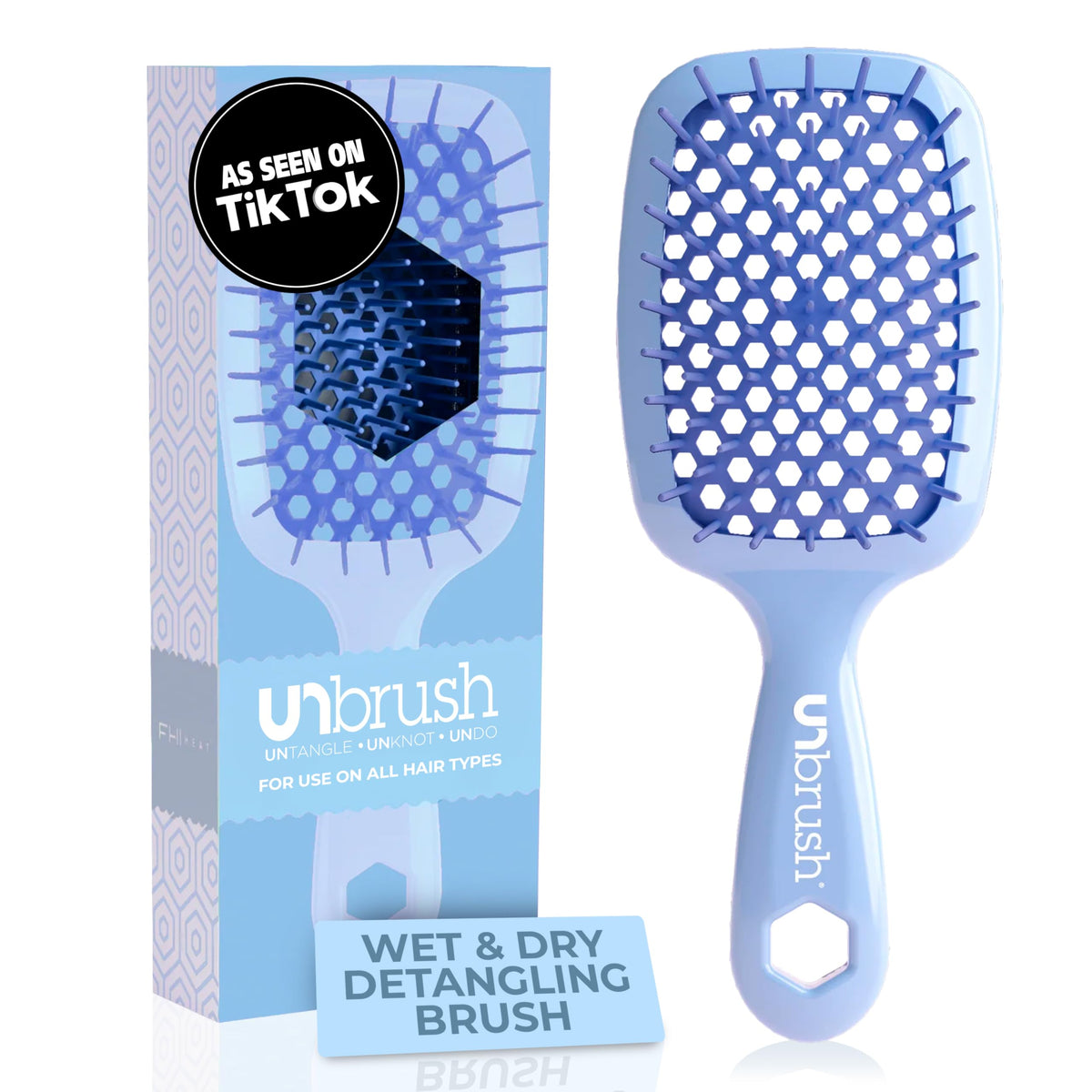 FHI Heat UNbrush close-up of DuoFlex bristles delivering gentle detangling for knots.