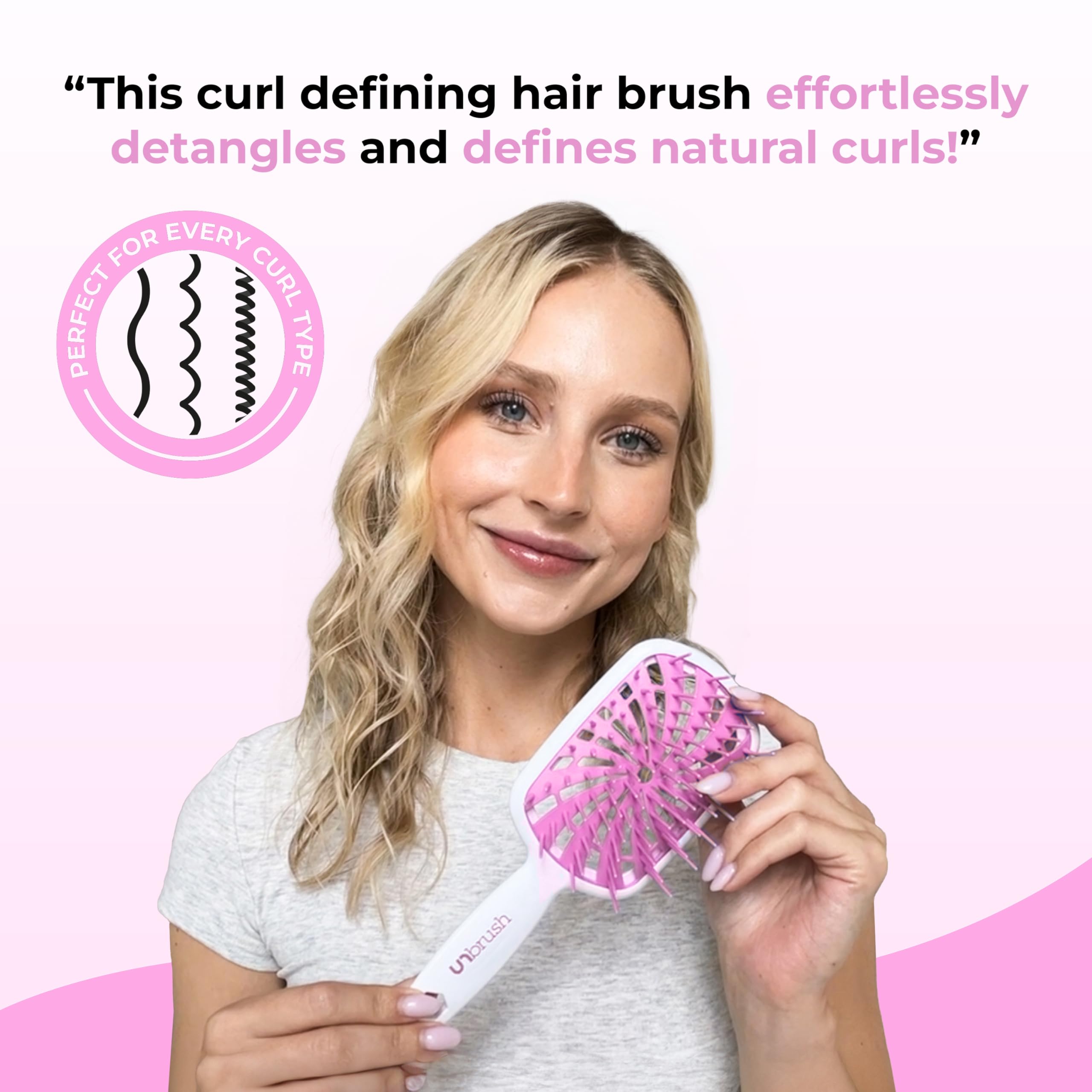 FHI Heat UNbrush Plus bristles shown are anti-static to reduce static and breakage.