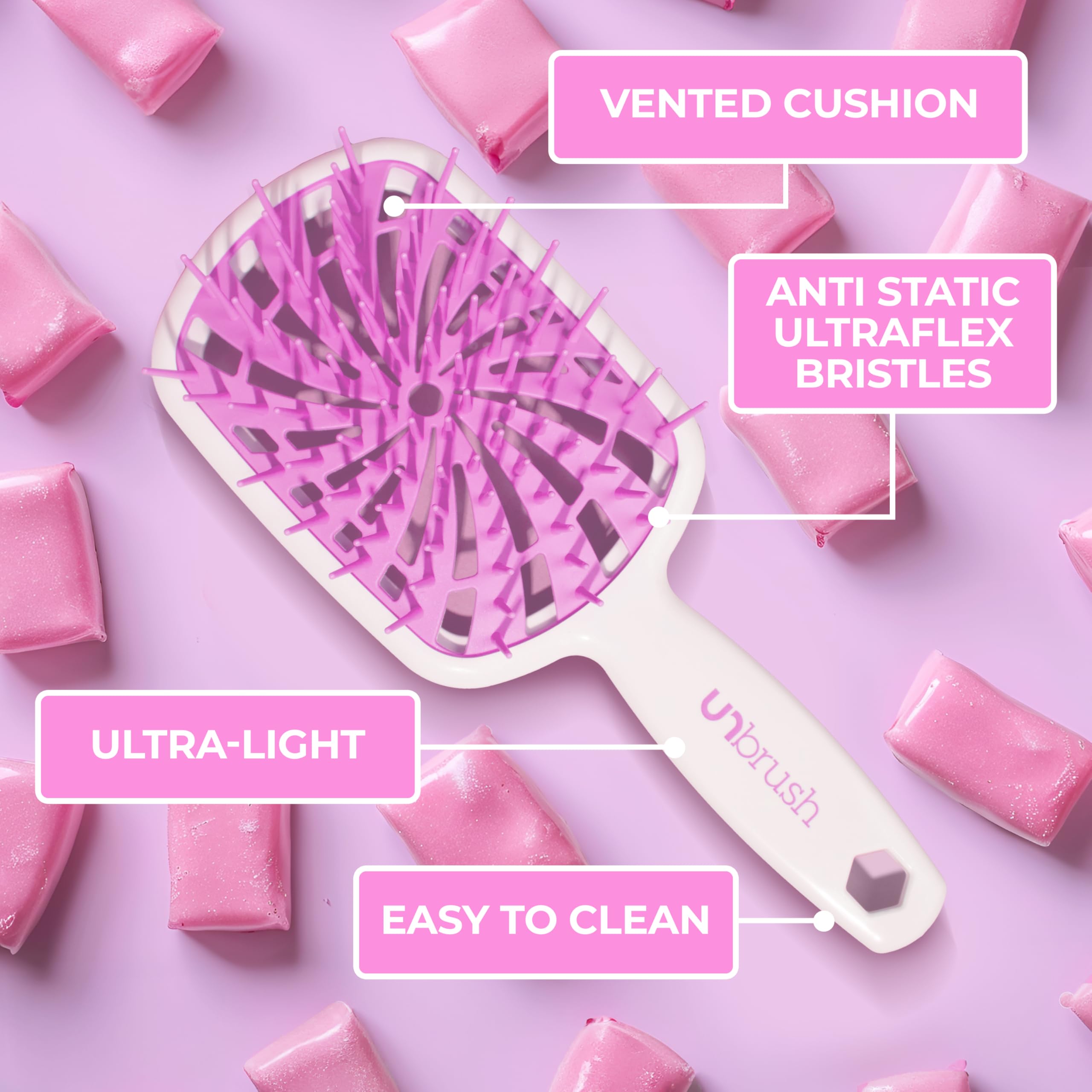FHI Heat UNbrush Plus works on dry hair for quick, painless detangling.