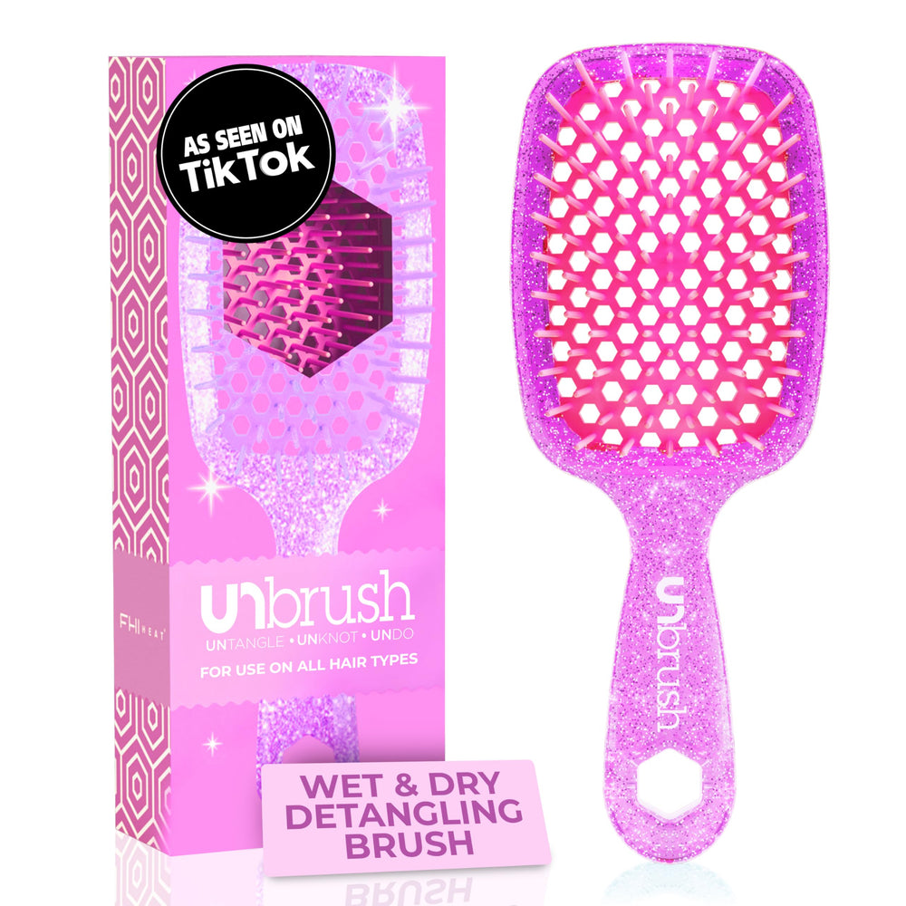 FHI Heat UNbrush in rose quartz pink ready for painless detangling on wet hair
