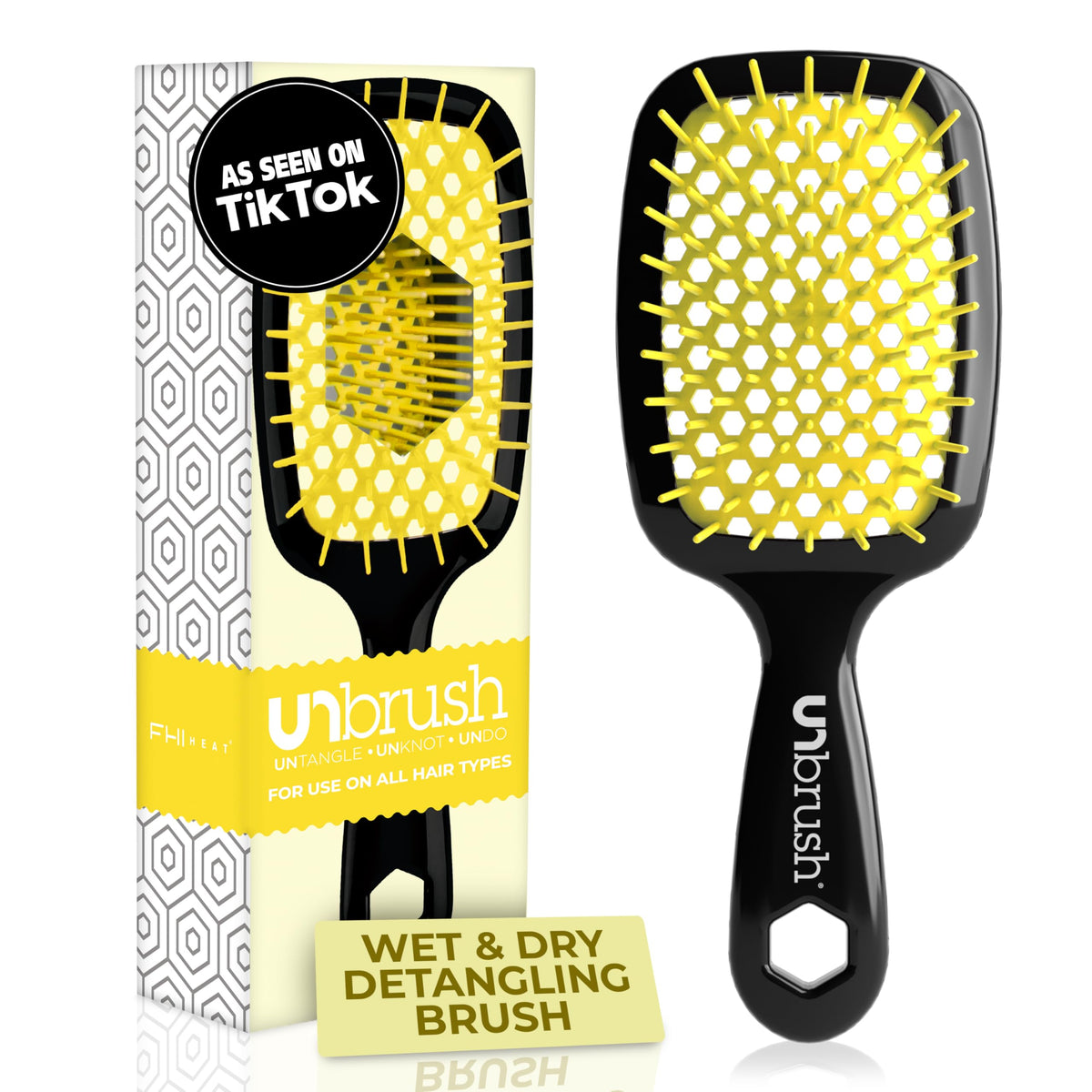 FHI Heat UNbrush Sunburst front view with lightweight handle for easy detangling