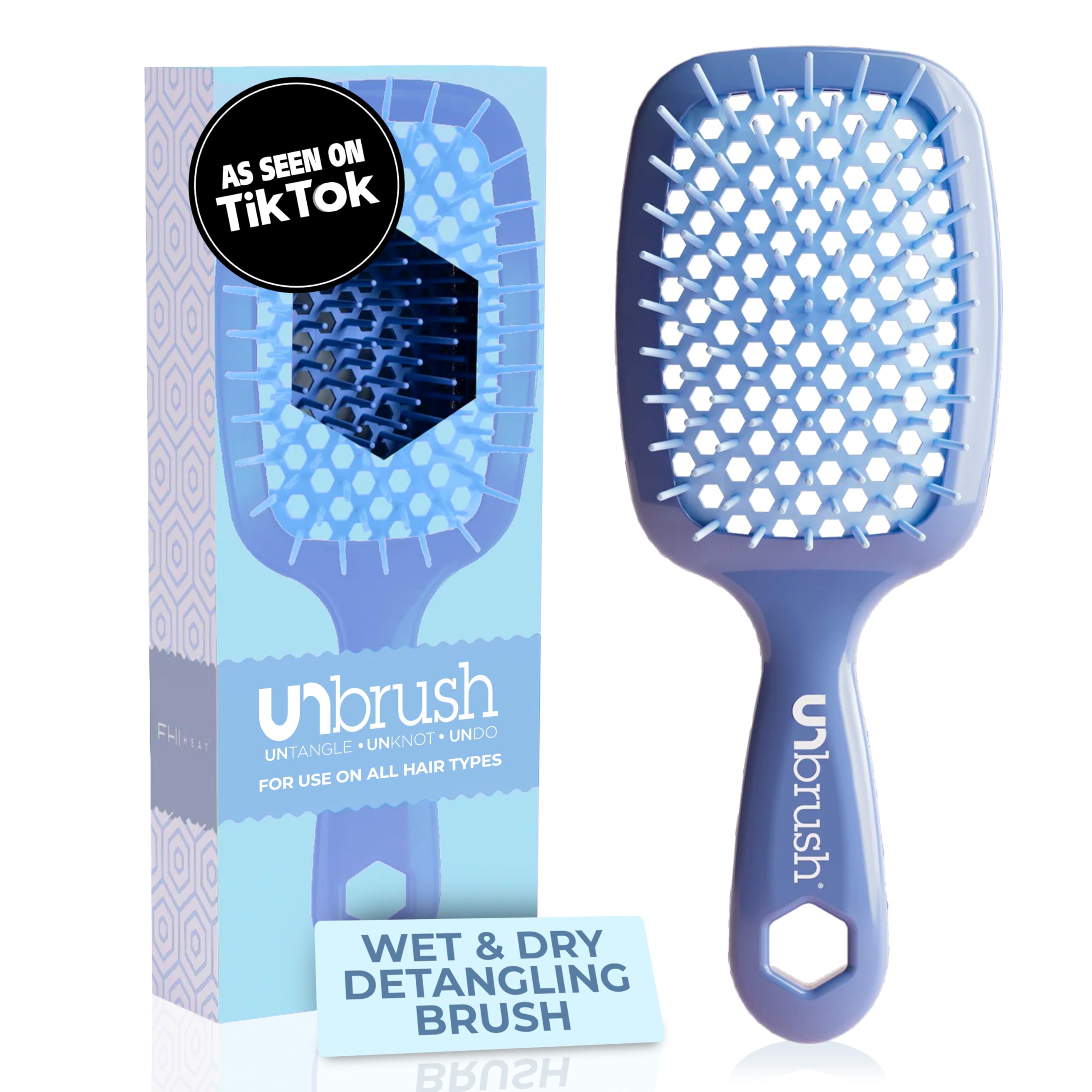 FHI Heat UNbrush wet/dry vented detangler in action for all hair types