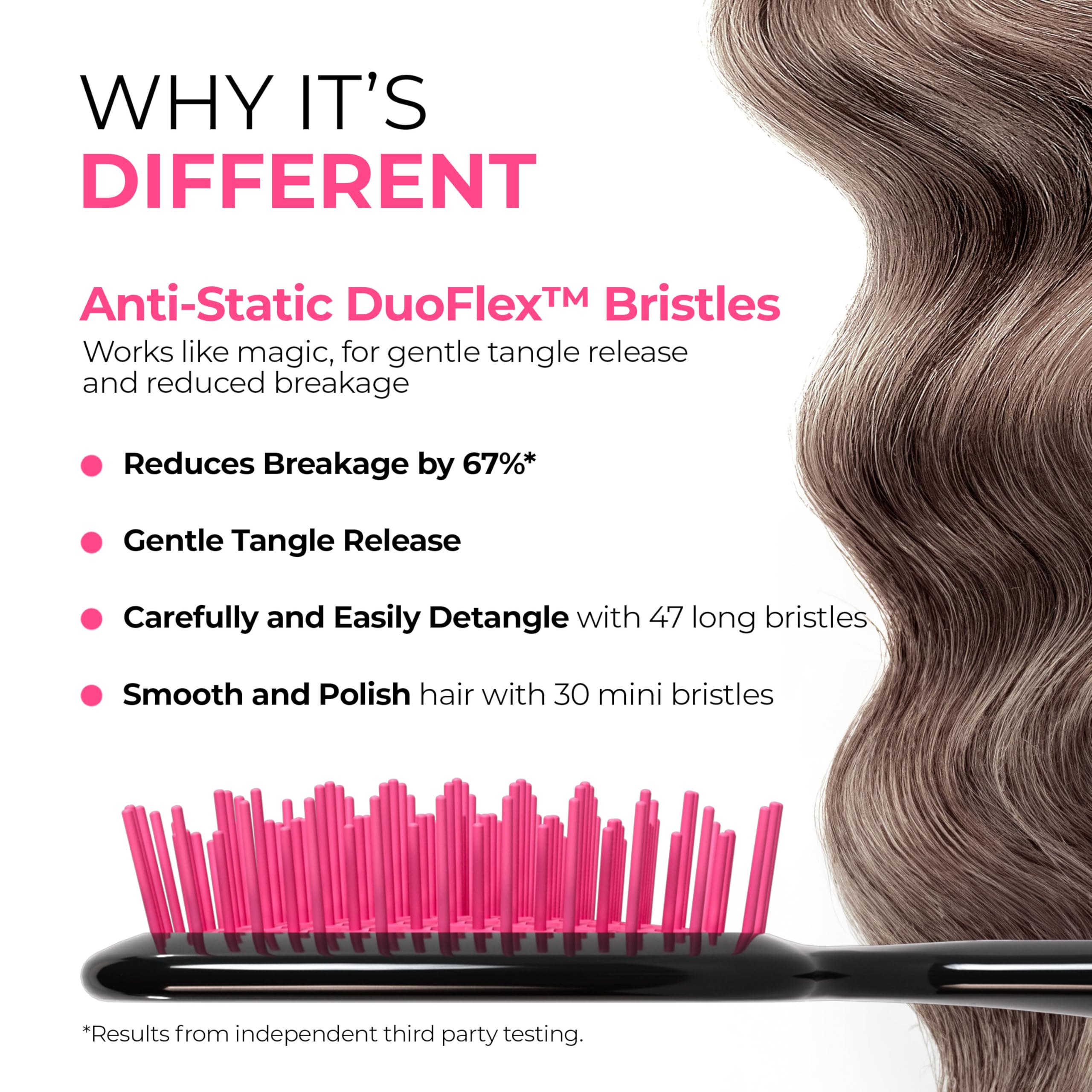 FHI Heat UNbrush on wet hair demonstrates detangling with quick-drying potential