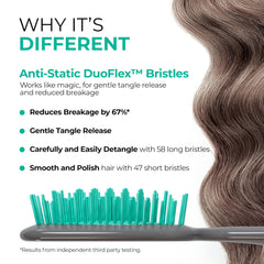 FHI Heat UNbrush on wet hair illustrates effective detangling without snagging in a shower routine.