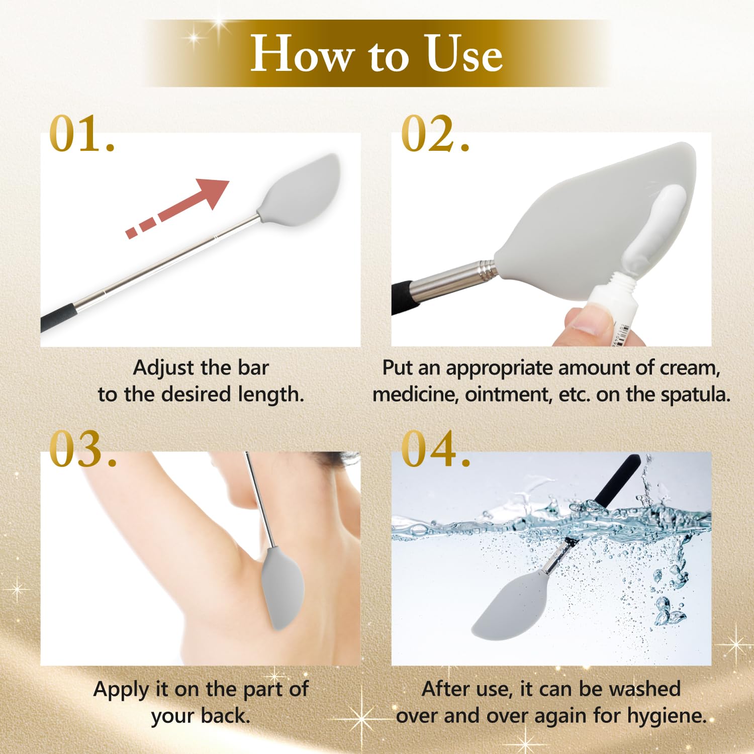 FieldSora back-scratcher feature shown complementing routine skincare