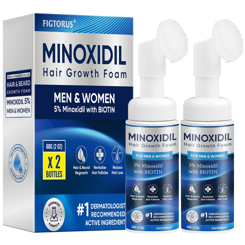 FIGTORUS 5% Minoxidil Foam bottle ready for daily hair regrowth routine.
