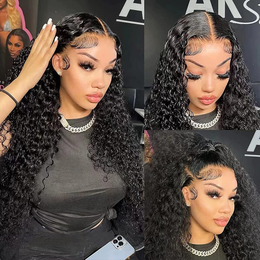 Filrku HD transparent lace wig blends with skin for an invisible finish.