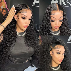 Filrku HD transparent lace wig blends with skin for an invisible finish.