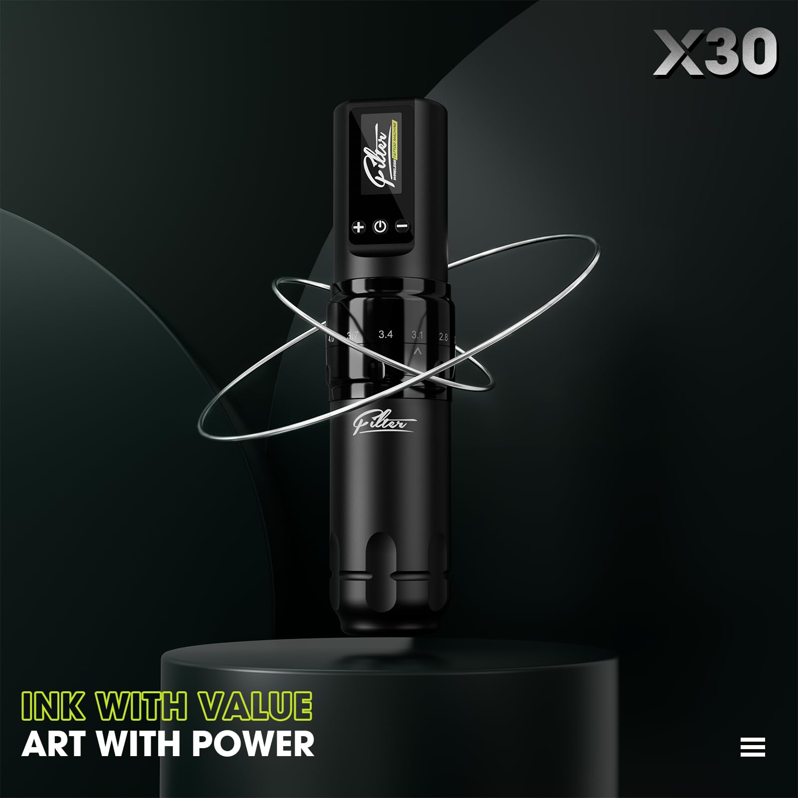 Filter Tattoo Machine with battery enables on-the-go sessions without cords.