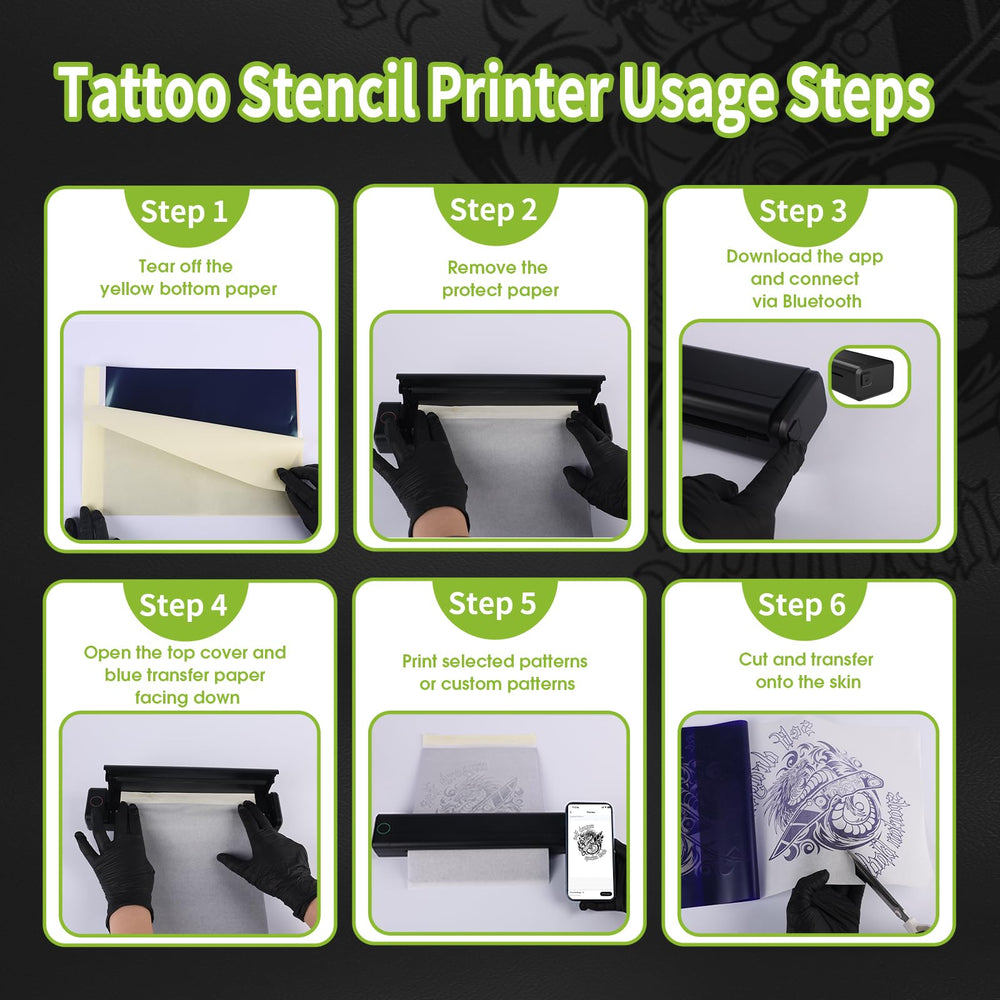 Filter Tattoo Practice Skin and transfer paper for safe, realistic practice sessions.