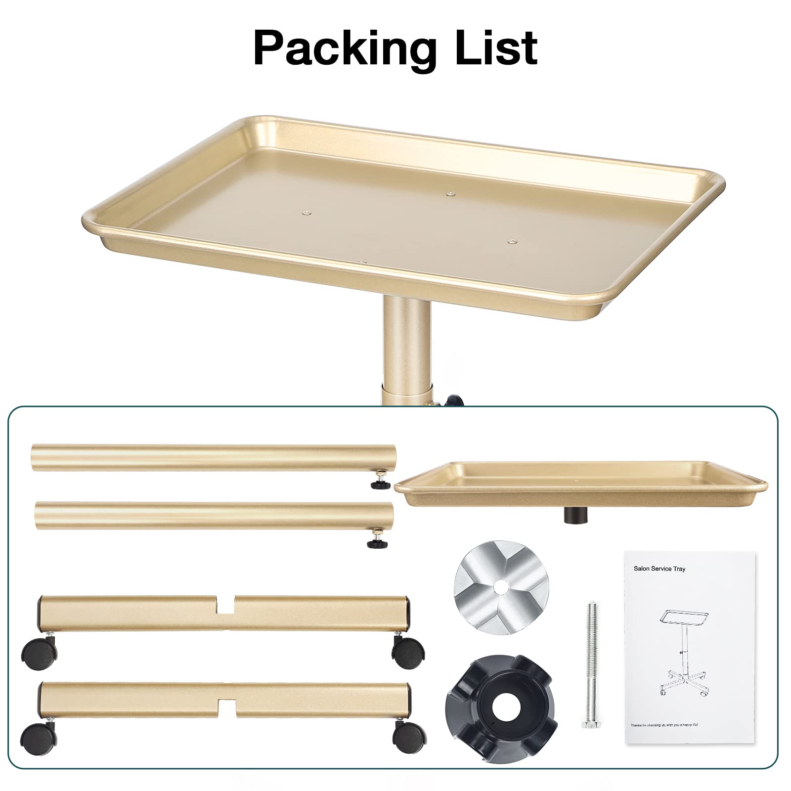 Findabetter champagne gold salon tray easy to assemble and maintain for busy staff.