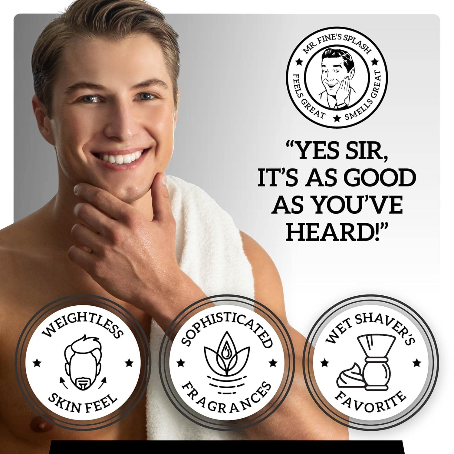 Fine Mr Fine Aftershave alcohol-based formula for quick absorption