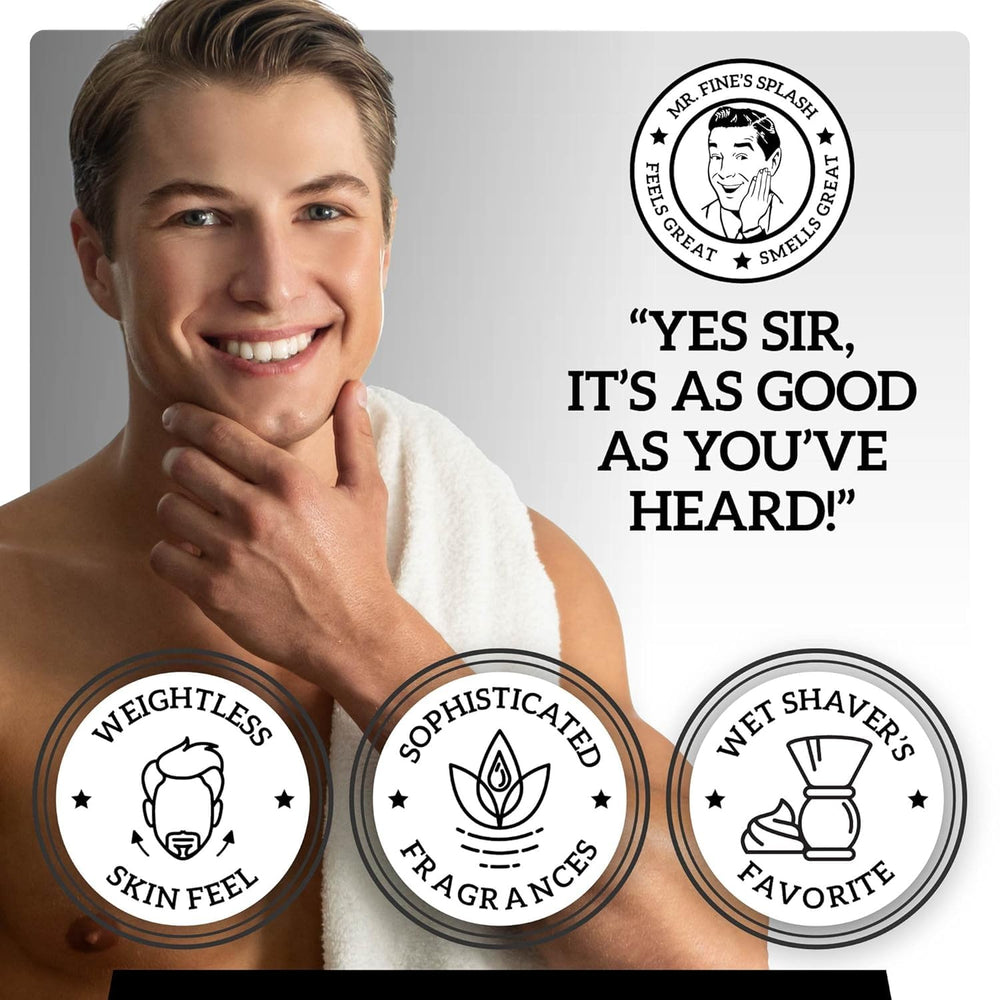 Fine Mr Fine Aftershave alcohol-based formula for quick absorption