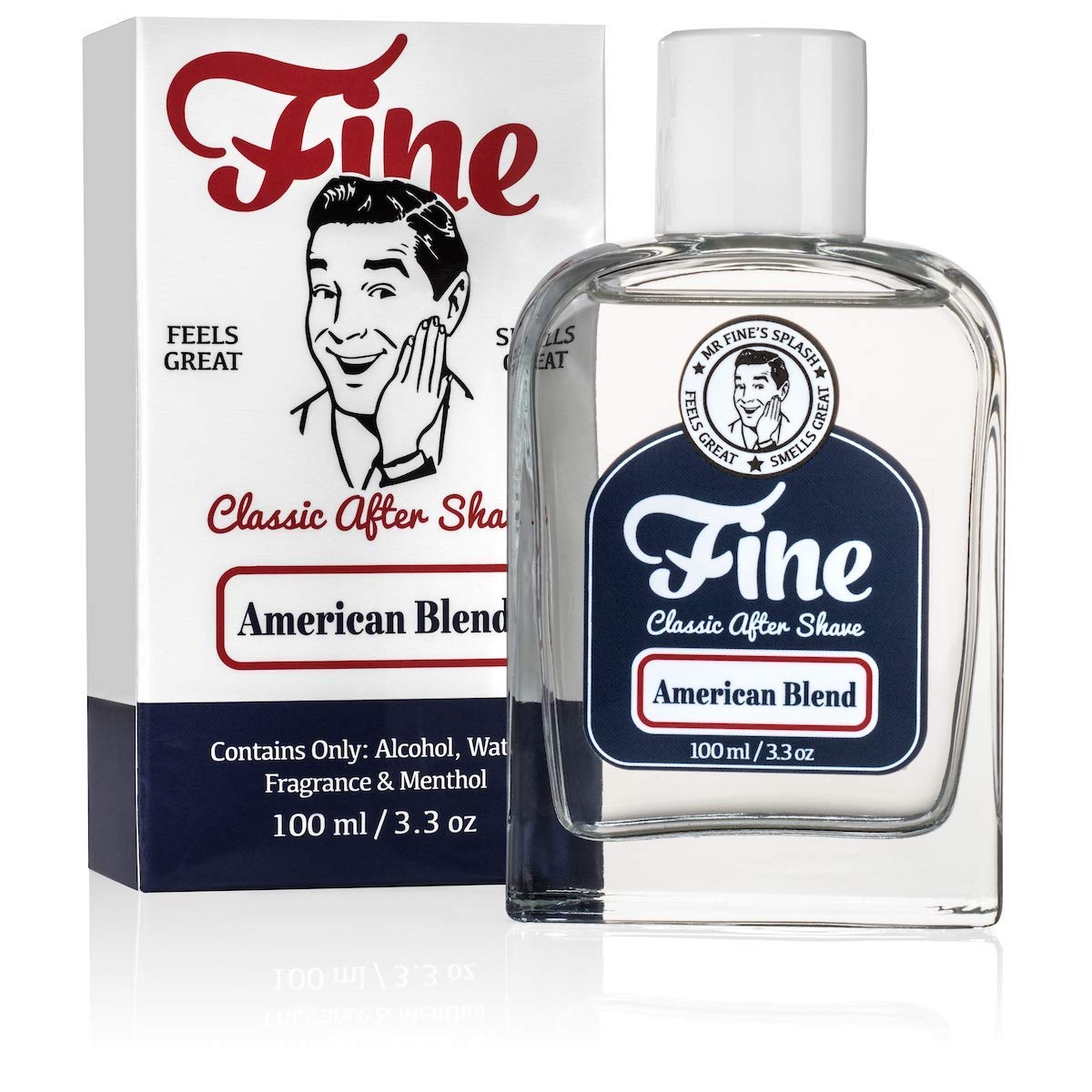 Fine Mr. Fine aftershave bottle pour with crisp barbershop scent