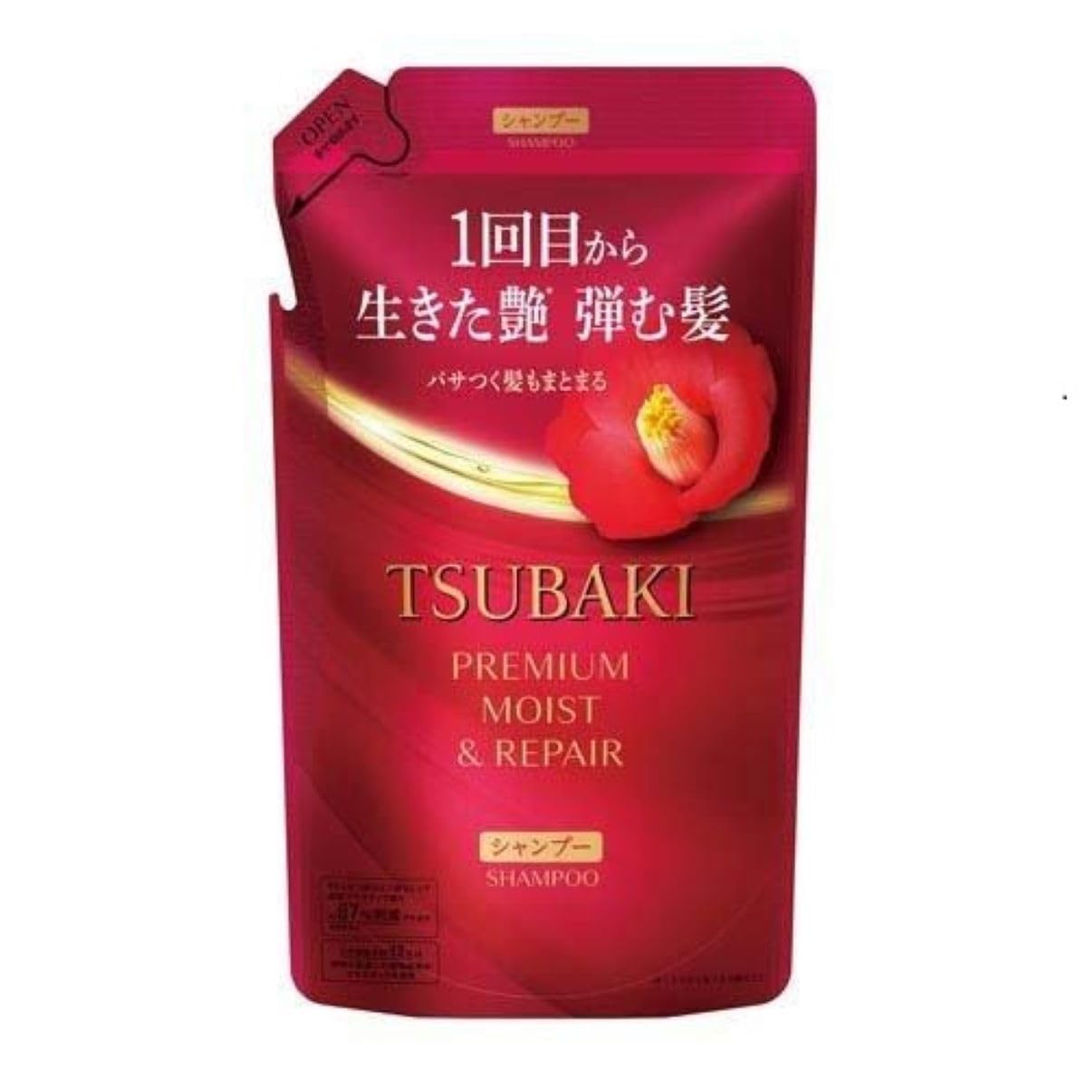 Fine To Day TSUBAKII Premium Moisture Shampoo bottle front for smooth, hydrated hair.