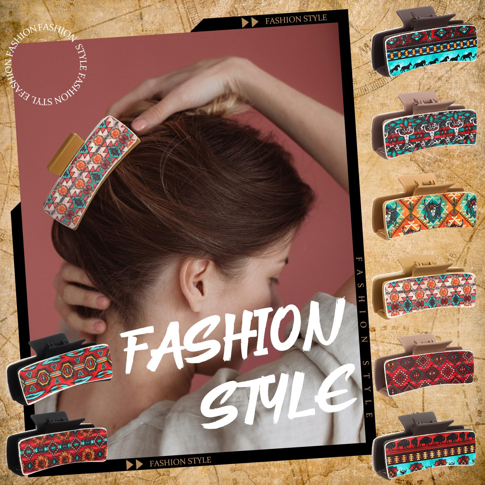FineCheer sunflower floral pattern clip elevates daily style with decorative detail.