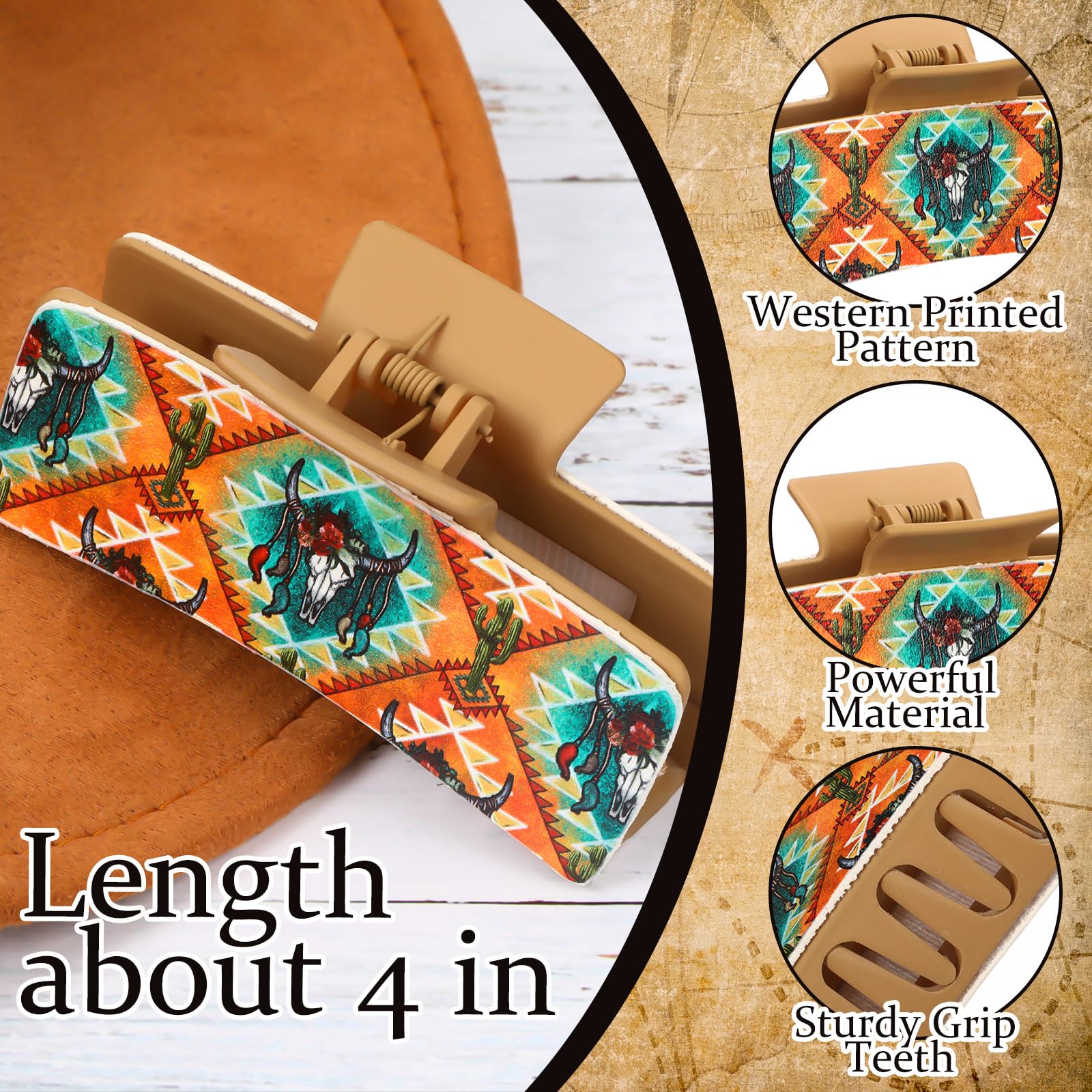 FineCheer western leather hair clips gift-pack for Western-themed gifting.