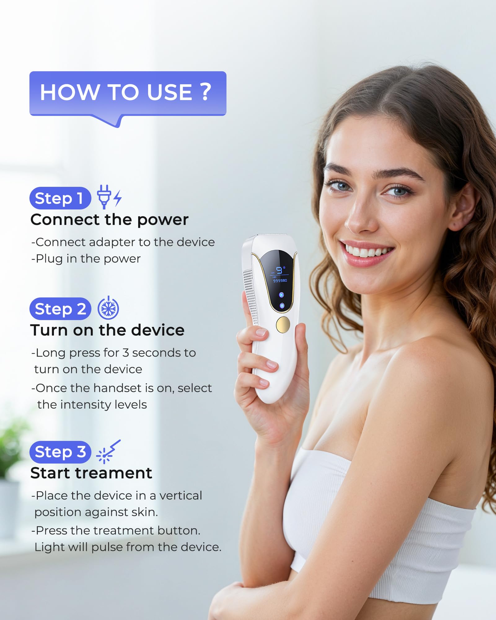 Finequin Air 15 auto-glide mode enables faster full-body treatments with consistent flashes.