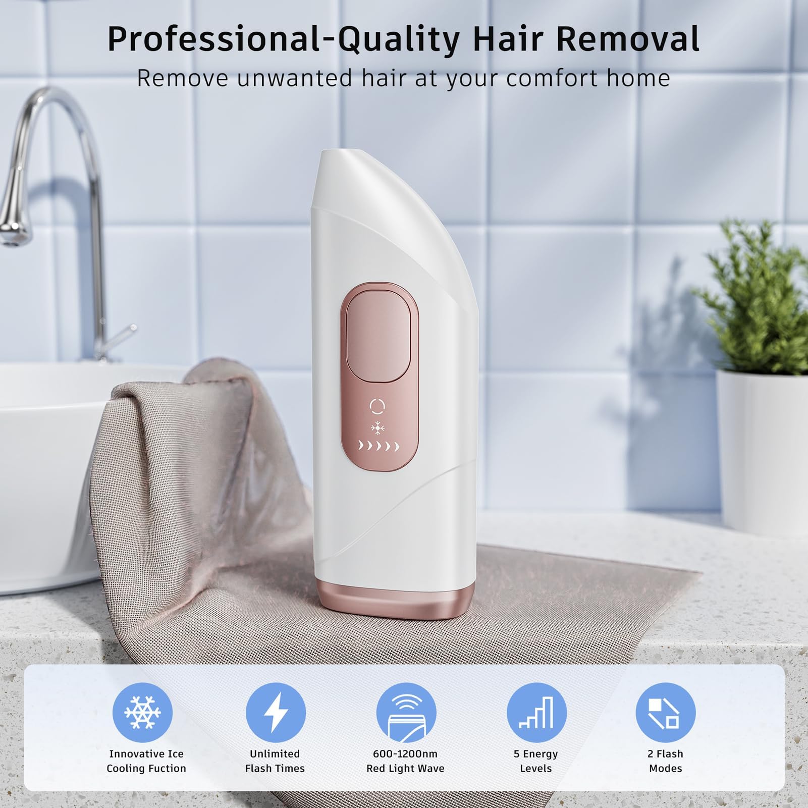Finequin ice cooling care function cools skin during treatment