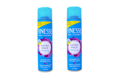 FINESSE extra hold hairspray can — 7 oz for all-day control.